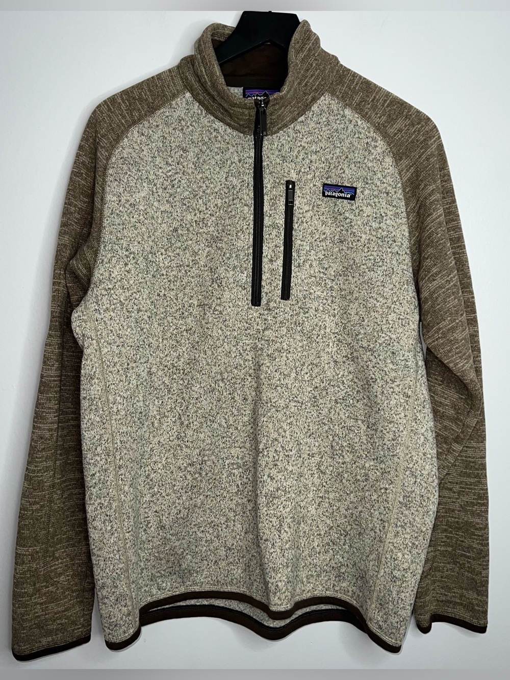 Patagonia Better Sweater 1/4 Zip Fleece Pullover Mens Large Bleached Stone Khaki